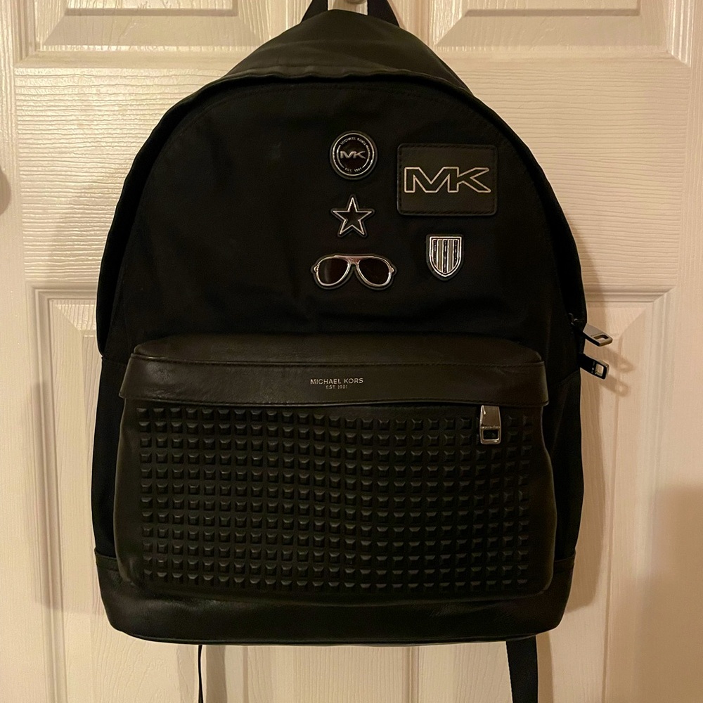 Michael Kors black vinyl mixed material backpack-Could be men or women! NWOT